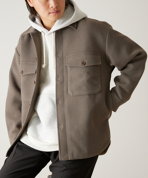 417 EDIFICE（フォーワンセブンエディフィス）の「ウールライク CPO ジャケット（ミリタリージャケット・メンズ・ブラック/ベージュ/カーキ/ピンク/チョコ・SMALL/MEDIUM/LARGE）」の4枚目の写真