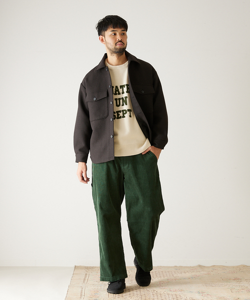 トゥモローランド 高級ウールCPOシャツジャケットbeams F エディフィス セール】 ウールポリエステルギャバジン シングルブレステッド2B