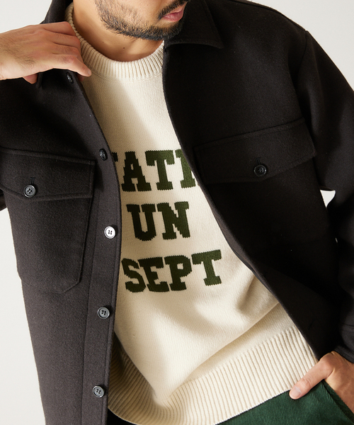 417 EDIFICE（フォーワンセブンエディフィス）の「ウールライク CPO ジャケット（ミリタリージャケット・メンズ・ブラック/ベージュ/カーキ/ピンク/チョコ・SMALL/MEDIUM/LARGE）」の7枚目の写真