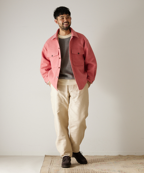 417 EDIFICE（フォーワンセブンエディフィス）の「ウールライク CPO ジャケット（ミリタリージャケット・メンズ・ブラック/ベージュ/カーキ/ピンク/チョコ・SMALL/MEDIUM/LARGE）」の12枚目の写真