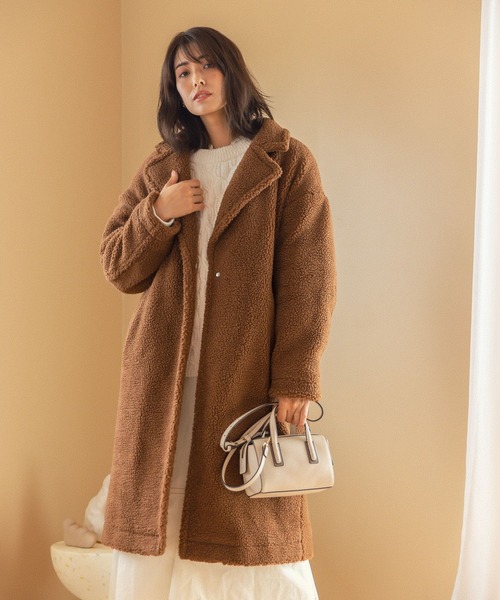 BAYFLOW（ベイフロー）の「ボアチェスターコート（チェスターコート・レディース・ベージュ/ブラウン・SMALL/MEDIUM）」の5枚目の写真