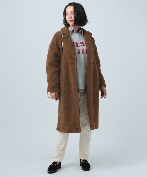 BAYFLOW（ベイフロー）の「ボアチェスターコート（チェスターコート・レディース・ベージュ/ブラウン・SMALL/MEDIUM）」の8枚目の写真