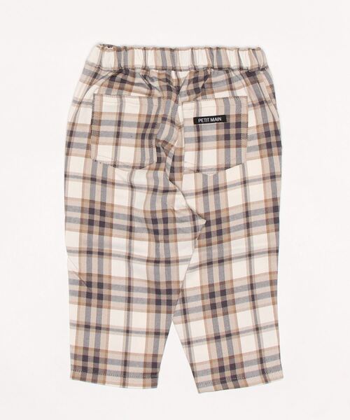 petit main（プティマイン）の「【リンク】チェックテーパードパンツ（その他パンツ・キッズ・ブラック/アイボリー・100cm/90cm/80ｃｍ/120cm/110cm/130cm）」の3枚目の写真