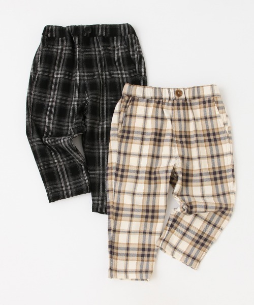 petit main（プティマイン）の「【リンク】チェックテーパードパンツ（その他パンツ・キッズ・ブラック/アイボリー・100cm/90cm/80ｃｍ/120cm/110cm/130cm）」の5枚目の写真