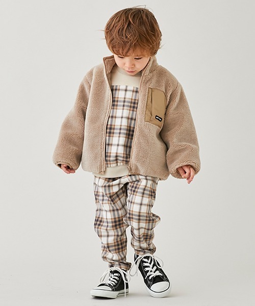 petit main（プティマイン）の「【リンク】チェックテーパードパンツ（その他パンツ・キッズ・ブラック/アイボリー・100cm/90cm/80ｃｍ/120cm/110cm/130cm）」の21枚目の写真