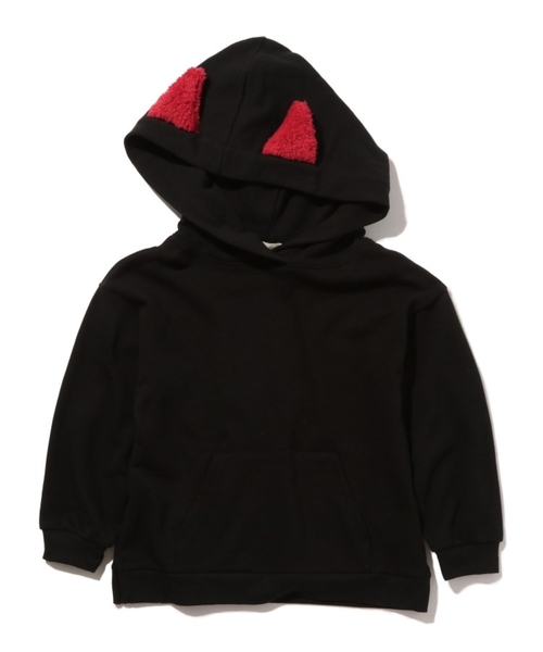 SHOO・LA・RUE（シューラルー）の「◆【100-130cm】耳つきフードスウェット（スウェット・キッズ・アイボリー/ブラック・13/11/12/10）」の2枚目の写真