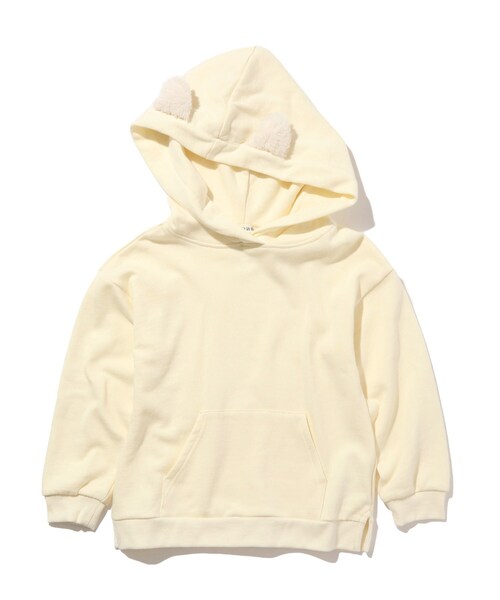 SHOO・LA・RUE（シューラルー）の「◆【100-130cm】耳つきフードスウェット（スウェット・キッズ・アイボリー/ブラック・13/11/12/10）」の3枚目の写真