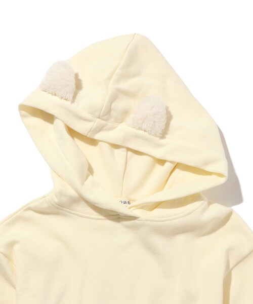 SHOO・LA・RUE（シューラルー）の「◆【100-130cm】耳つきフードスウェット（スウェット・キッズ・アイボリー/ブラック・13/11/12/10）」の9枚目の写真