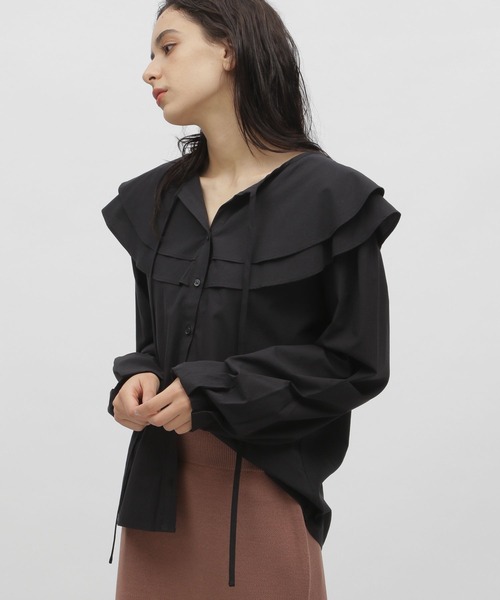 LAKOLE（ラコレ）の「フェミニンカラーブラウス / 166802（シャツ/ブラウス・レディース・オフホワイト/ブラック/ライラック・MEDIUM/SMALL）」の3枚目の写真