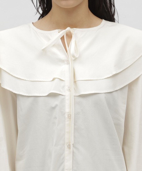 LAKOLE（ラコレ）の「フェミニンカラーブラウス / 166802（シャツ/ブラウス・レディース・オフホワイト/ブラック/ライラック・MEDIUM/SMALL）」の10枚目の写真