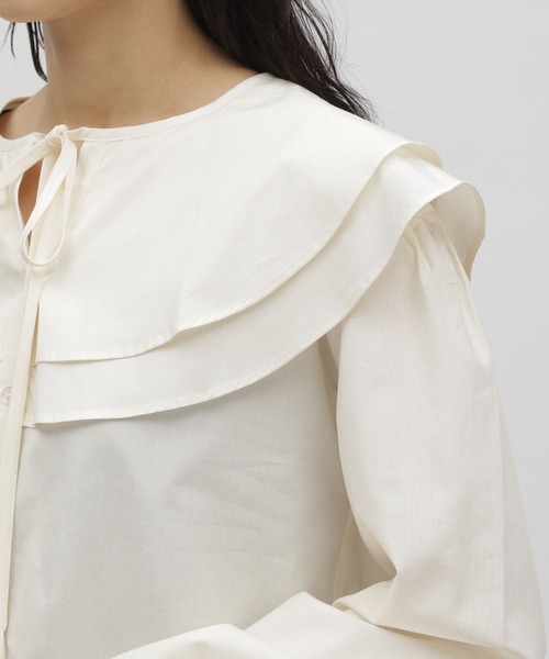 LAKOLE（ラコレ）の「フェミニンカラーブラウス / 166802（シャツ/ブラウス・レディース・オフホワイト/ブラック/ライラック・MEDIUM/SMALL）」の12枚目の写真