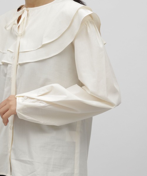 LAKOLE（ラコレ）の「フェミニンカラーブラウス / 166802（シャツ/ブラウス・レディース・オフホワイト/ブラック/ライラック・MEDIUM/SMALL）」の13枚目の写真