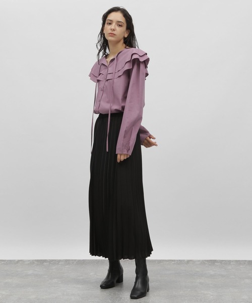 LAKOLE（ラコレ）の「フェミニンカラーブラウス / 166802（シャツ/ブラウス・レディース・オフホワイト/ブラック/ライラック・MEDIUM/SMALL）」の5枚目の写真