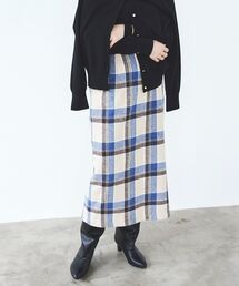le.coeur blanc | ウールブレンドチェックストレートスカート(スカート)