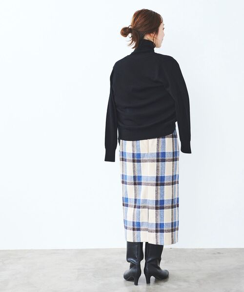 le.coeur blanc（ルクールブラン）の「ウールブレンドチェックストレートスカート（スカート・レディース・グレー系その他/ベージュ系その他2・36/38）」の9枚目の写真