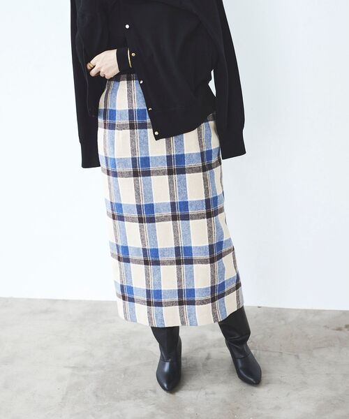 le.coeur blanc（ルクールブラン）の「ウールブレンドチェックストレートスカート（スカート・レディース・グレー系その他/ベージュ系その他2・36/38）」の10枚目の写真