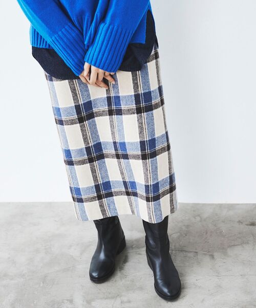 le.coeur blanc（ルクールブラン）の「ウールブレンドチェック
