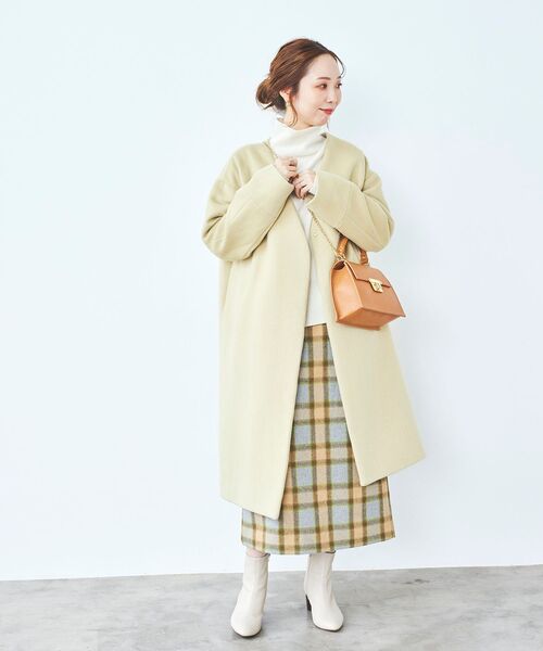 le.coeur blanc（ルクールブラン）の「ウールブレンドチェック