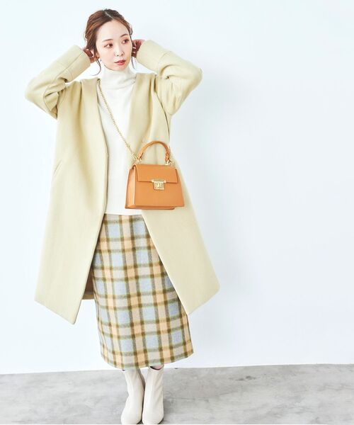 le.coeur blanc（ルクールブラン）の「ウールブレンドチェックストレートスカート（スカート・レディース・グレー系その他/ベージュ系その他2・36/38）」の20枚目の写真