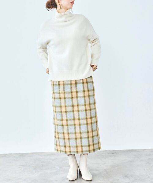 le.coeur blanc（ルクールブラン）の「ウールブレンドチェックストレートスカート（スカート・レディース・グレー系その他/ベージュ系その他2・36/38）」の22枚目の写真