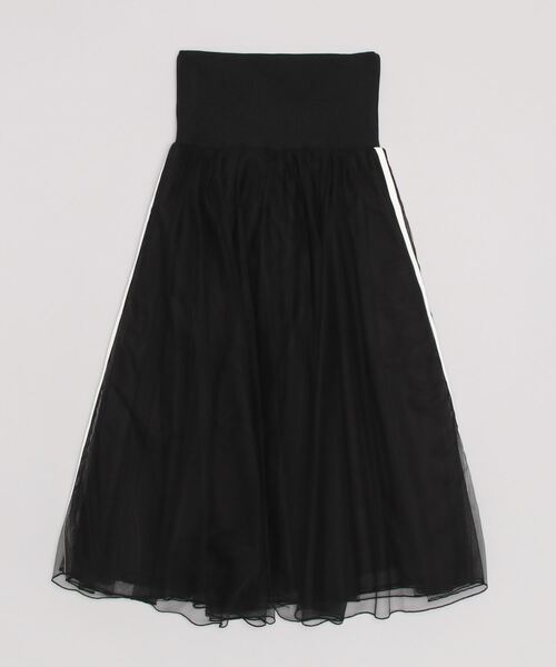 ESSENTIAL（エッセンシャル）の「サイドラインチュールフレアスカート（スカート・レディース・ブラック・36/38）」の11枚目の写真