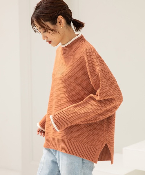 GLOBAL WORK（グローバルワーク）の「カノコロールネックニットプルオーバー/295864（ニット/セーター・レディース・ベージュ/オフホワイト/ブラック/オレンジ/サックスブルー・LARGE/MEDIUM）」の5枚目の写真