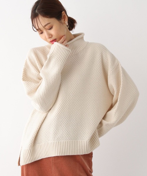 GLOBAL WORK（グローバルワーク）の「カノコロールネックニットプルオーバー/295864（ニット/セーター・レディース・ベージュ/オフホワイト/ブラック/オレンジ/サックスブルー・LARGE/MEDIUM）」の11枚目の写真