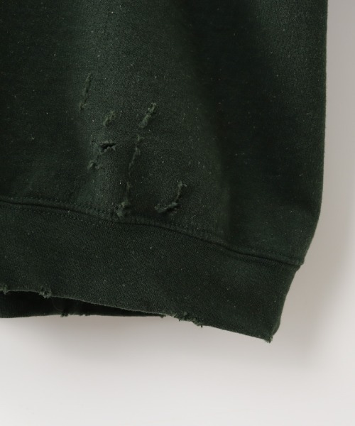 SCREEN STARS（スクリーンスターズ）の「[SCREEN STARS/スクリーンスターズ] 別注 ダメージ加工 カレッジロゴクルーネックスウェット（スウェット・レディース・ダークグリーン/ブラック/グレー・L/M）」の6枚目の写真