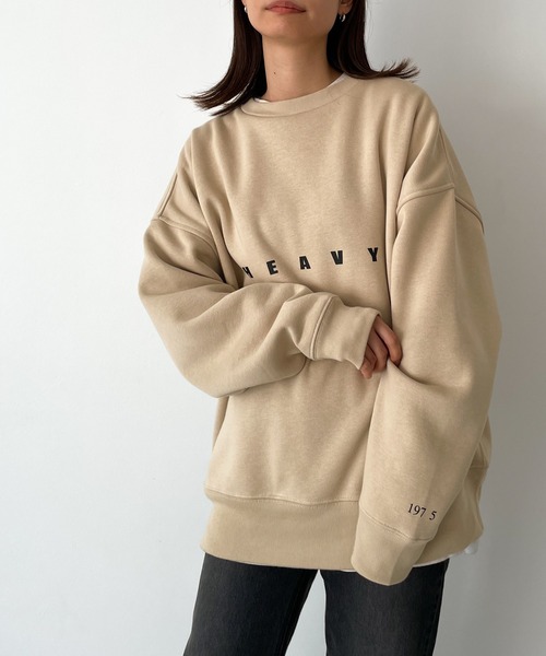 CANAL JEAN（キャナルジーン）の「1975 TOKYO(1975 トーキョー) "HEAVY WATER"裏起毛クルーネックトレーナー（スウェット・レディース・ホワイト/ブラック/サンドベージュ・X-LARGE/LARGE）」の3枚目の写真