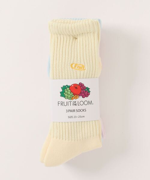 FRUIT OF THE LOOM(フルーツオブザルーム)の「【FRUIT OF THE LOOM】マーク刺繍シグナル/クルー丈ソックス/レディース/3足セット(ソックス/靴下・レディース・マルチ・23cm~25cm)」の3枚目の写真