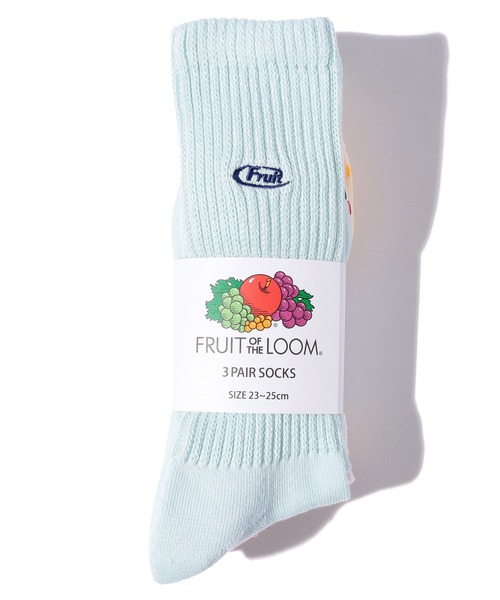 FRUIT OF THE LOOM(フルーツオブザルーム)の「【FRUIT OF THE LOOM】マーク刺繍シグナル/クルー丈ソックス/レディース/3足セット(ソックス/靴下・レディース・マルチ・23cm~25cm)」の9枚目の写真