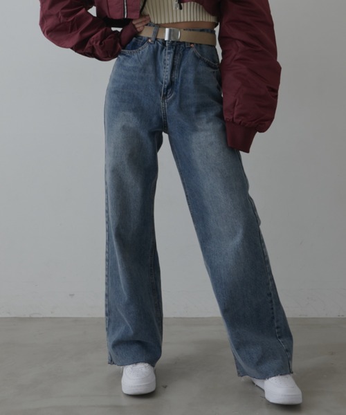 FIG&VIPER（フィグアンドバイパー）の「ルーズカットオフストレートデニム（デニムパンツ・レディース・ライトブルー/ブルー・S/M/L）」の10枚目の写真