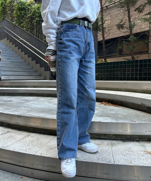 FIG&VIPER（フィグアンドバイパー）の「ルーズカットオフストレートデニム（デニムパンツ・レディース・ライトブルー/ブルー・S/M/L）」の20枚目の写真