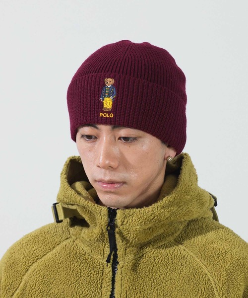 styles（スタイルス）の「POLO RALPH LAUREN SOLID PREPPY BEAR BEANIE 3535/3536（ニットキャップ/ビーニー・メンズ・グリーン/レッド・ONE SIZE）」の2枚目の写真