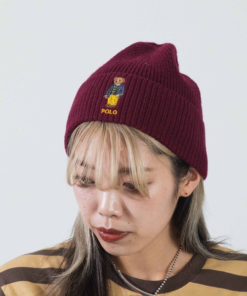 styles（スタイルス）の「POLO RALPH LAUREN SOLID PREPPY BEAR BEANIE 3535/3536（ニットキャップ/ビーニー・メンズ・グリーン/レッド・ONE SIZE）」の4枚目の写真