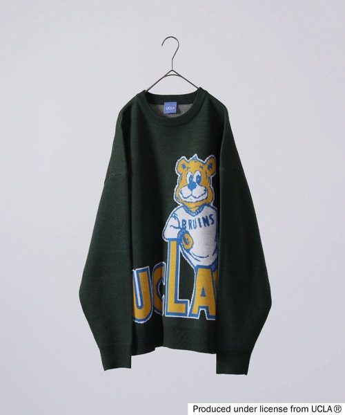 UCLA（ユーシーエルエー）の「UCLA ベアー柄オーバーサイズクルーニット（ニット/セーター・メンズ・アイボリー/ブルー/ネイビー/グリーン・L/M）」の10枚目の写真