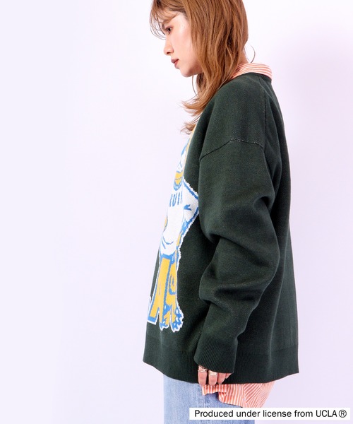 UCLA（ユーシーエルエー）の「UCLA ベアー柄オーバーサイズクルーニット（ニット/セーター・メンズ・アイボリー/ブルー/ネイビー/グリーン・L/M）」の15枚目の写真