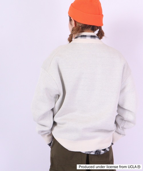 UCLA（ユーシーエルエー）の「UCLA ベアー柄オーバーサイズクルーニット（ニット/セーター・メンズ・アイボリー/ブルー/ネイビー/グリーン・L/M）」の13枚目の写真