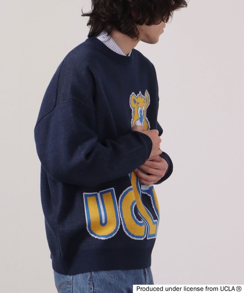 セール】UCLA ベアー柄オーバーサイズクルーニット（ニット