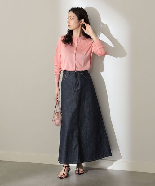 Demi-Luxe BEAMS シルク カーディガン ピンク Demi-Luxe BEAMS（デミルクス ビームス）の「Demi-Luxe BEAMS