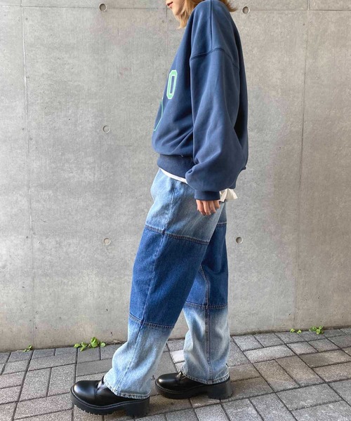 NANEA（ナネア）の「裏起毛ロゴプリントスウェットトレーナー（スウェット・レディース・ネイビー系/イエロー系/オートミール・ONE SIZE]）」の10枚目の写真