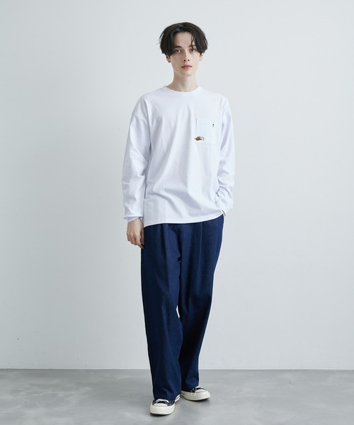 JUNRED(ジュンレッド)の「エシカルモチーフロングスリーブTシャツ(Tシャツ/カットソー・メンズ・ホワイト/ピンク/ベージュ・M/L/LL)」の10枚目の写真