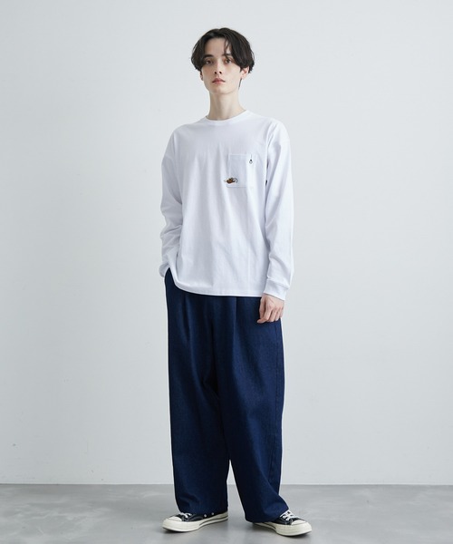JUNRED(ジュンレッド)の「エシカルモチーフロングスリーブTシャツ(Tシャツ/カットソー・メンズ・ホワイト/ピンク/ベージュ・M/L/LL)」の11枚目の写真