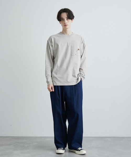 JUNRED(ジュンレッド)の「エシカルモチーフロングスリーブTシャツ(Tシャツ/カットソー・メンズ・ホワイト/ピンク/ベージュ・M/L/LL)」の12枚目の写真