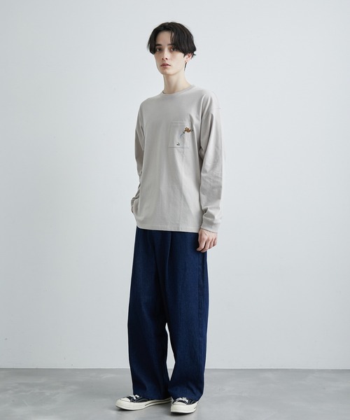 JUNRED(ジュンレッド)の「エシカルモチーフロングスリーブTシャツ(Tシャツ/カットソー・メンズ・ホワイト/ピンク/ベージュ・M/L/LL)」の13枚目の写真