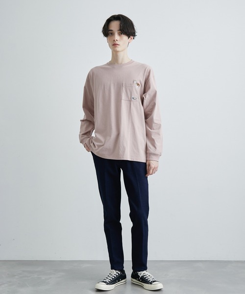 JUNRED(ジュンレッド)の「エシカルモチーフロングスリーブTシャツ(Tシャツ/カットソー・メンズ・ホワイト/ピンク/ベージュ・M/L/LL)」の15枚目の写真