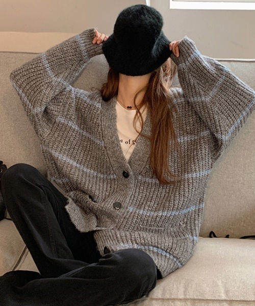 Vipoa（ヴィポア）の「オーバーサイズ配色ストライプニット