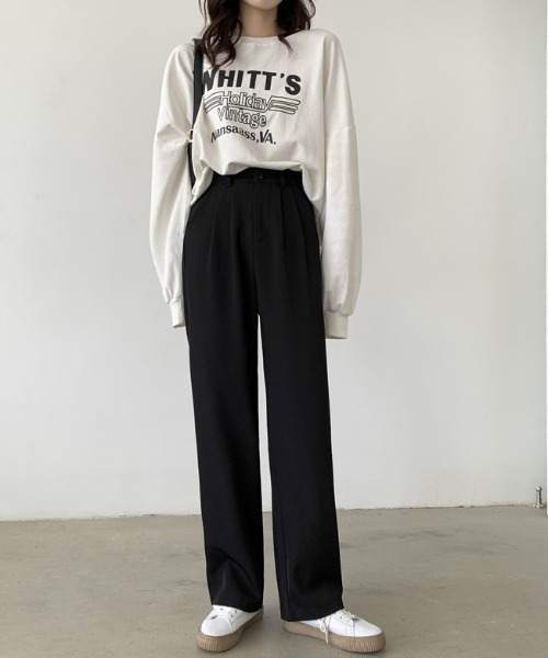 PIN(ピン)の「WタックワイドスラックスPT(スラックス・レディース・ブラック/ダークグレー/カーキ・XL/L/M)」の17枚目の写真