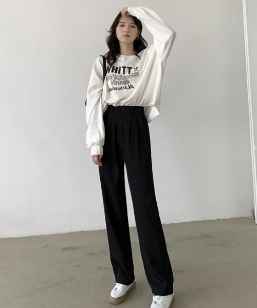 PIN(ピン)の「WタックワイドスラックスPT(スラックス・レディース・ブラック/ダークグレー/カーキ・XL/L/M)」の8枚目の写真