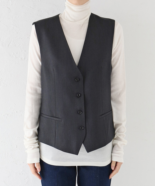 AP STUDIO（エーピーストゥディオ）の「ウールツイルベスト（ベスト・レディース・グレー・FREE）」の14枚目の写真
